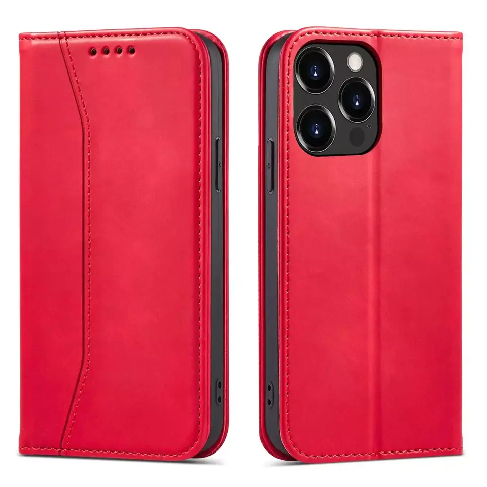 ⁨Magnet Fancy Case Case for iPhone 13 Pro Max Card Wallet Case Card Stand Red⁩ at Wasserman.eu