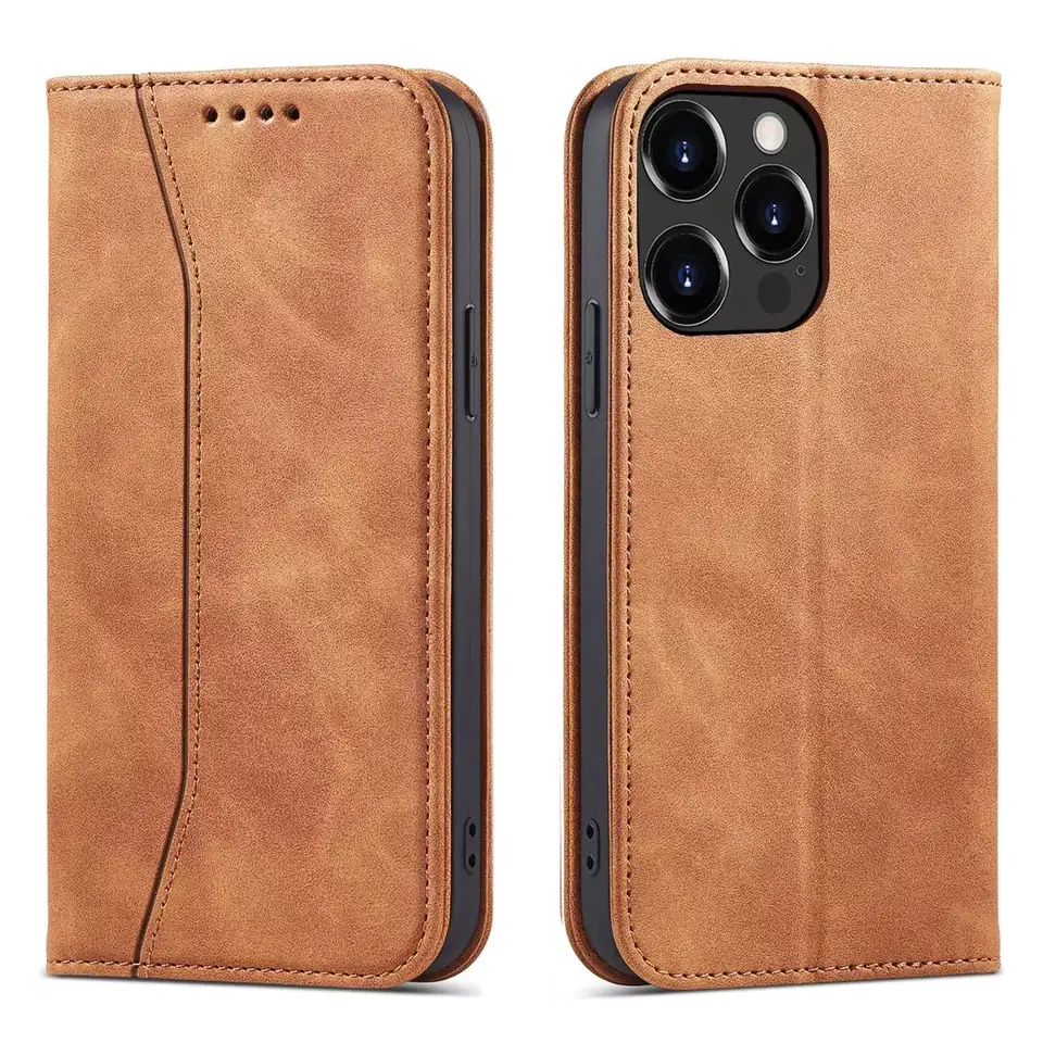 ⁨Magnet Fancy Case Case for iPhone 13 Pro Max Card Wallet Case Card Stand Brown⁩ at Wasserman.eu