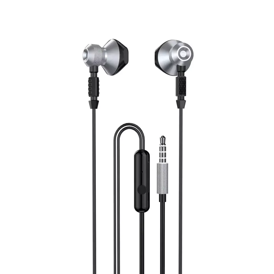 ⁨Dudao metalowe przewodowe słuchawki douszne 3,5 mm mini jack szary (X2C-Grey)⁩ w sklepie Wasserman.eu