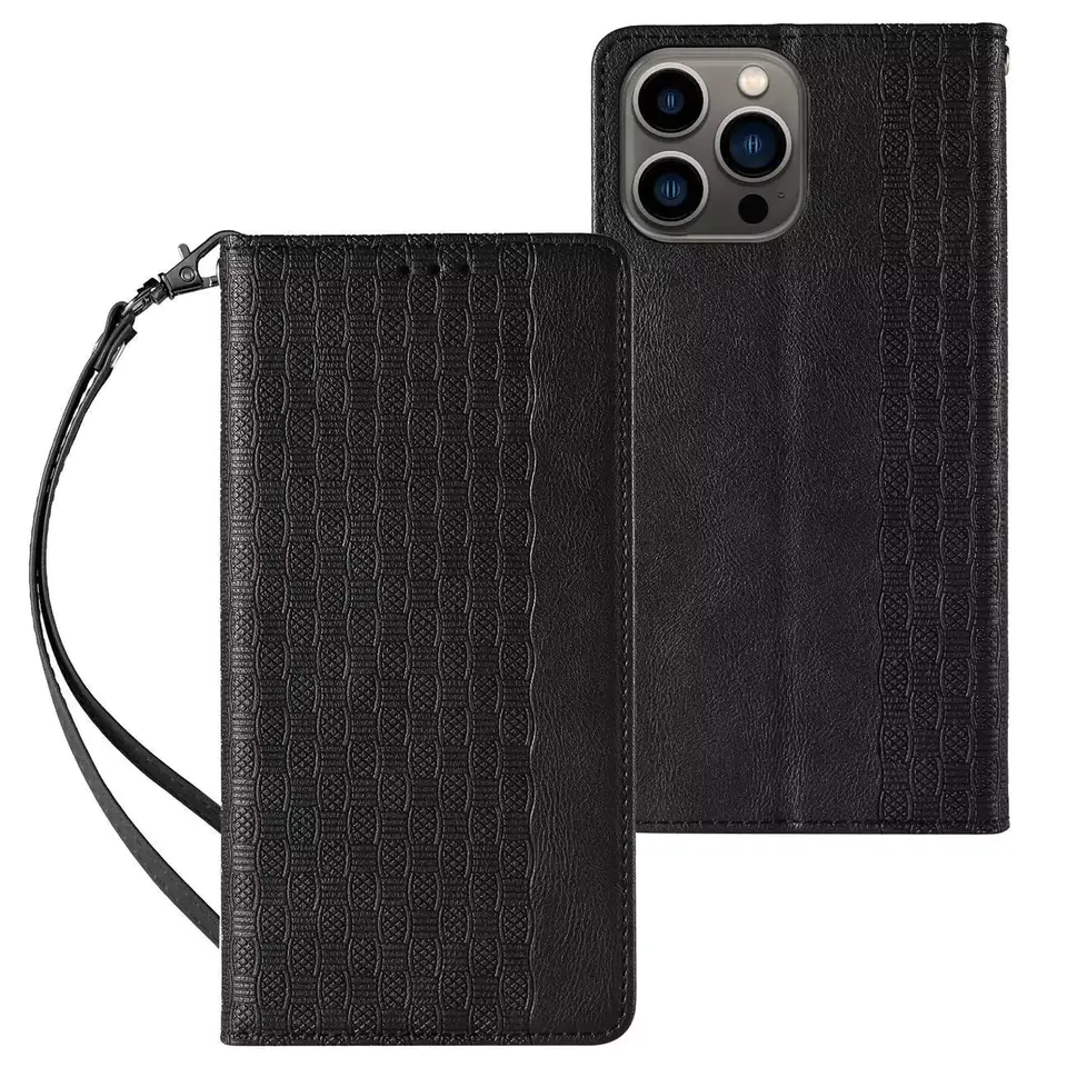 ⁨Magnet Strap Case Case for iPhone 13 Pro Max Cover Wallet + Mini Lanyard Pendant Black⁩ at Wasserman.eu