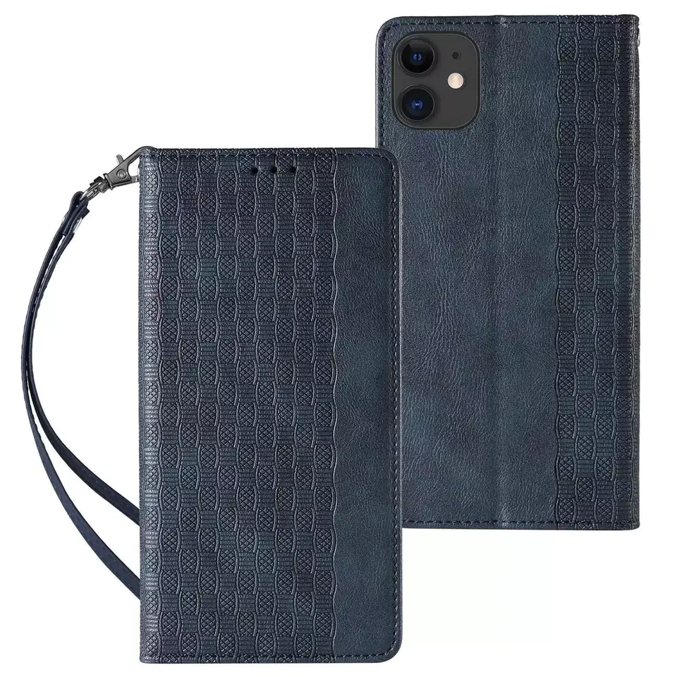 ⁨Magnet Strap Case Case for iPhone 12 Wallet Case + Mini Lanyard Pendant Blue⁩ at Wasserman.eu