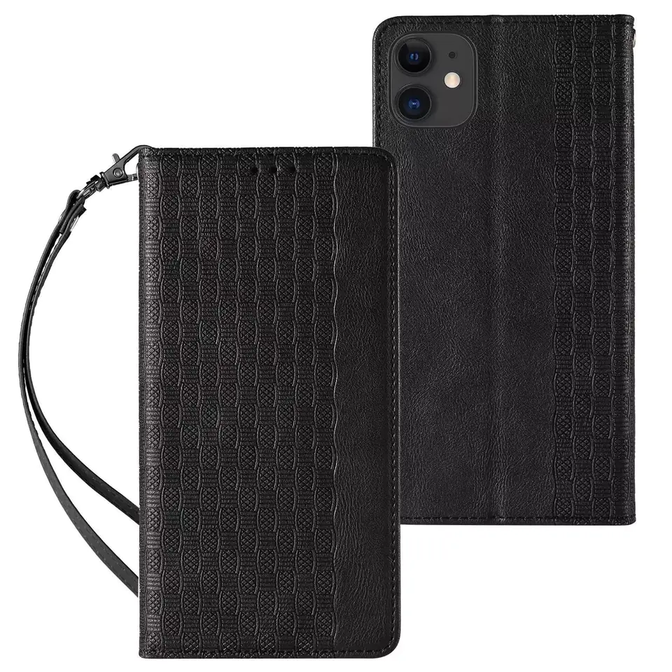 ⁨Magnet Strap Case Case for iPhone 12 Wallet Case + Mini Lanyard Pendant Black⁩ at Wasserman.eu