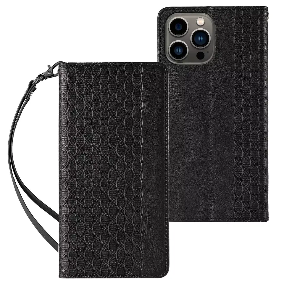 ⁨Magnet Strap Case Case for iPhone 12 Pro Max Wallet Case + Mini Lanyard Pendant Black⁩ at Wasserman.eu