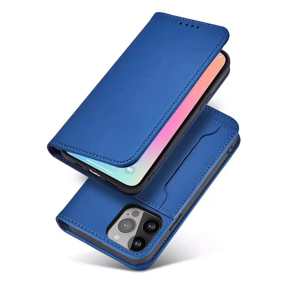 ⁨Magnet Card Case Case for iPhone 13 Pro Max Card Wallet Case Card Stand Blue⁩ at Wasserman.eu