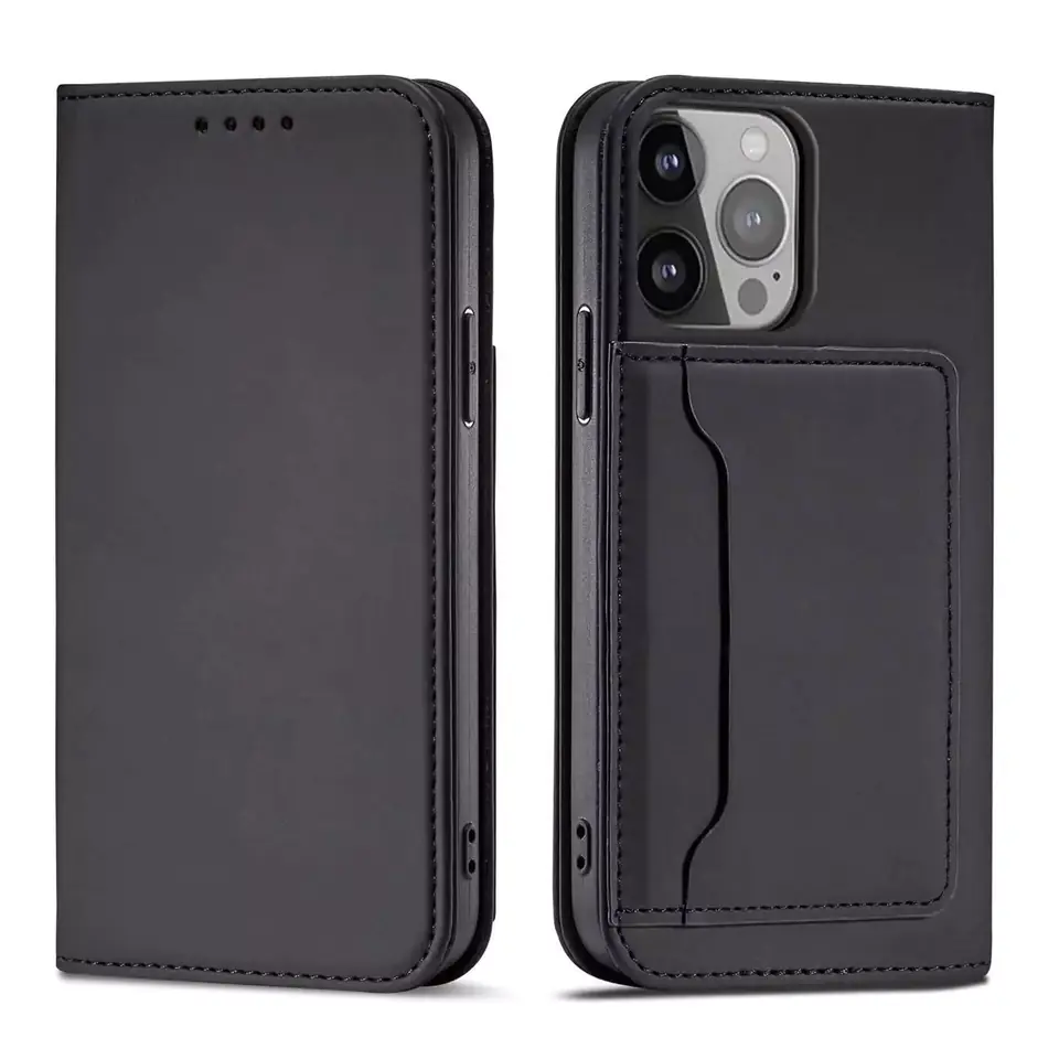 ⁨Magnet Card Case Case for iPhone 13 Pro Max Card Wallet Case Card Stand Black⁩ at Wasserman.eu