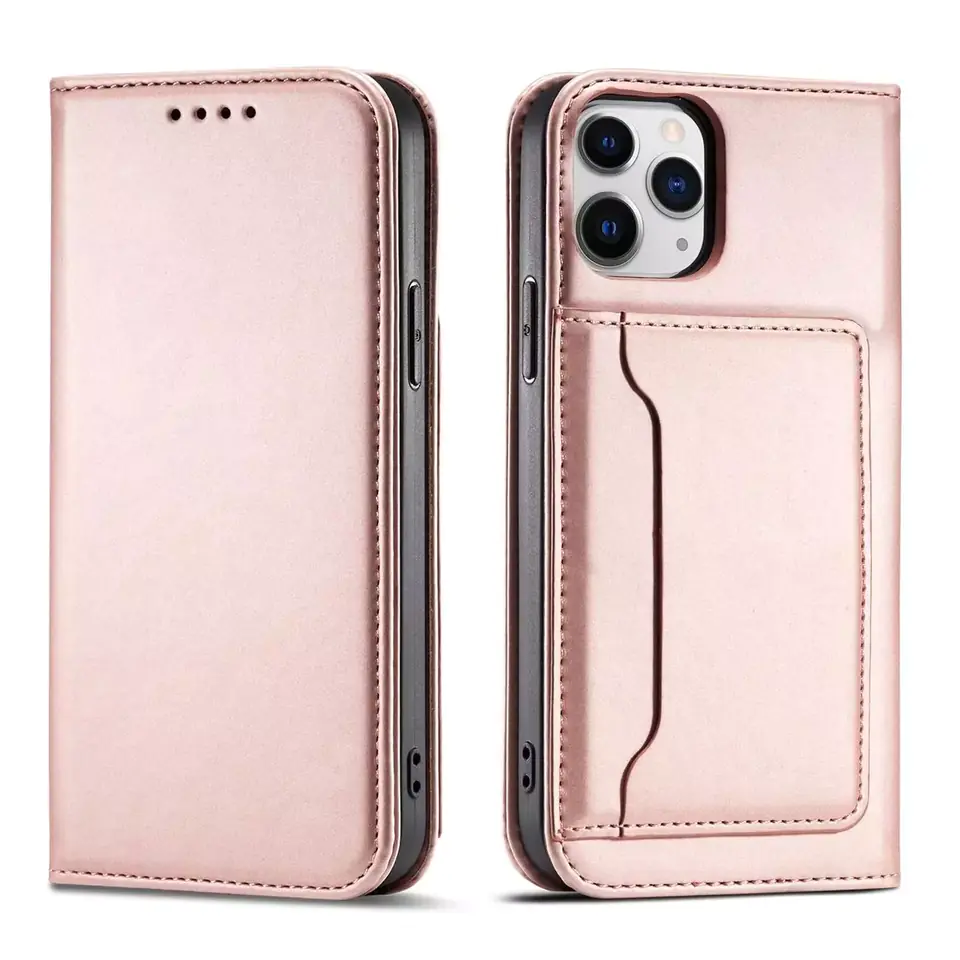 ⁨Magnet Card Case Case for iPhone 12 Pro Max Card Wallet Case Card Stand Pink⁩ at Wasserman.eu