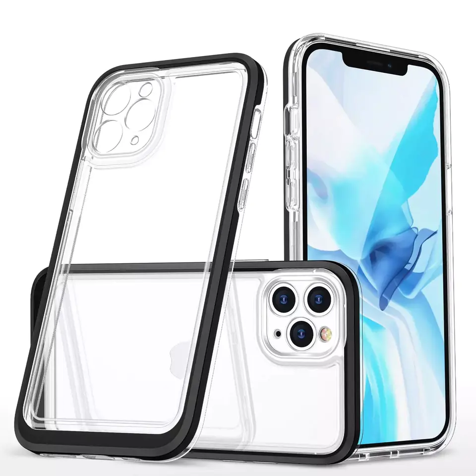 ⁨Clear 3in1 etui do iPhone 11 Pro Max żelowy pokrowiec z ramką czarny⁩ w sklepie Wasserman.eu