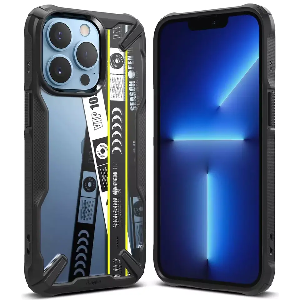 ⁨Ringke Fusion X Design Armored Case with Frame iPhone 13 Pro black (Ticket band) (FXD550E43)⁩ at Wasserman.eu