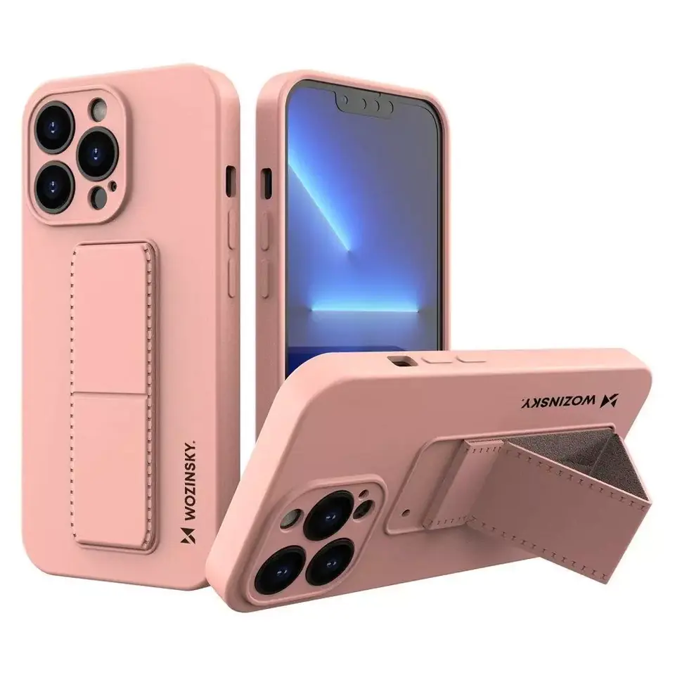 ⁨Wozinsky Kickstand Case silikonowe etui z podstawką iPhone 13 mini różowe⁩ w sklepie Wasserman.eu