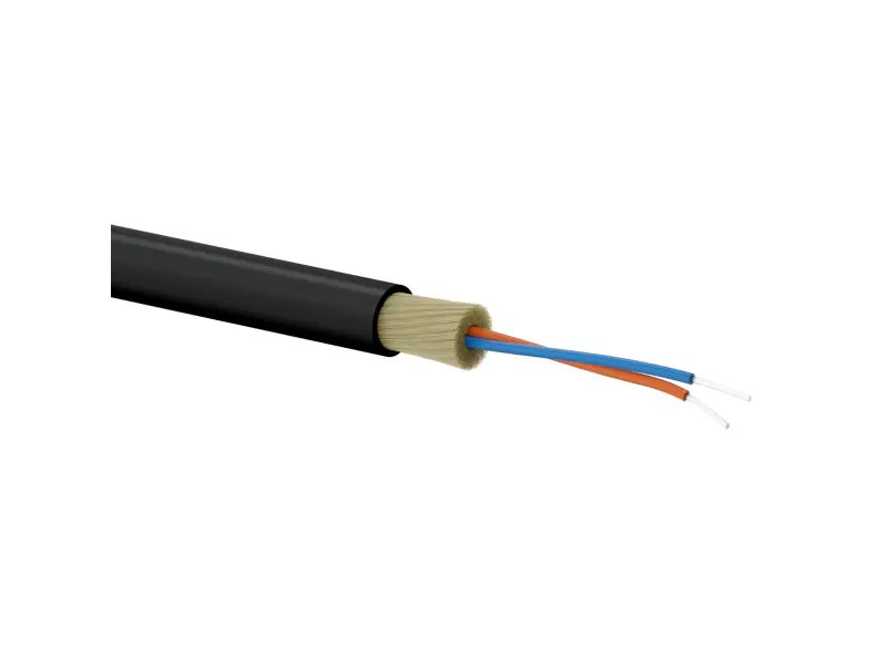 ⁨Kabel światłowodowy OS2 abonencki FTTx okrągły SM 2J 9/125 G657A LSOH czarny, całkowicie dielektryczny, 1000m ALANTEC⁩ w sklepie Wasserman.eu
