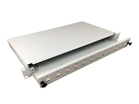 ⁨Przełącznica światłowodowa 12xSC simplex / 12xLC duplex 19" 1U z płytą czołową oraz akcesoriami montażowymi (dławiki, opaski), wysuwalna ALANTEC - ALANTEC⁩ w sklepie Wasserman.eu