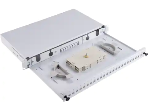 ⁨Fiber optic distribution box 24xSC simplex 19" 1U with front panel and mounting accessories (chokes, bands), retractable ALANTEC - ALANTEC⁩ at Wasserman.eu