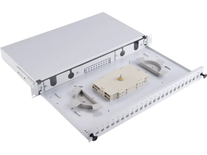 ⁨Fiber optic distribution box 24xSC simplex 19" 1U with front panel and mounting accessories (chokes, bands), retractable ALANTEC - ALANTEC⁩ at Wasserman.eu