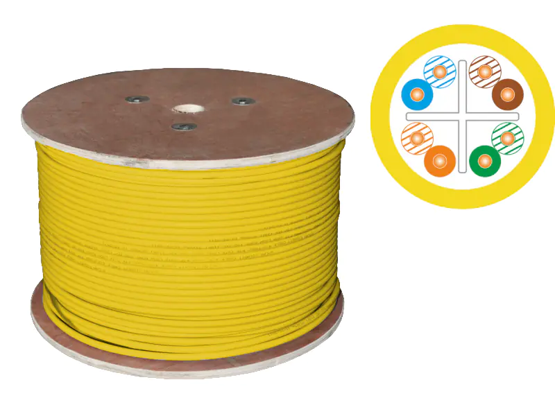 ⁨U/UTP Cat 6 LSOH Cable 4x2x23AWG B2ca 500m (YELLOW coating) 25 years warranty, quality test laboratory INTERTEK (USA) ALANTEC - ALANTEC⁩ at Wasserman.eu