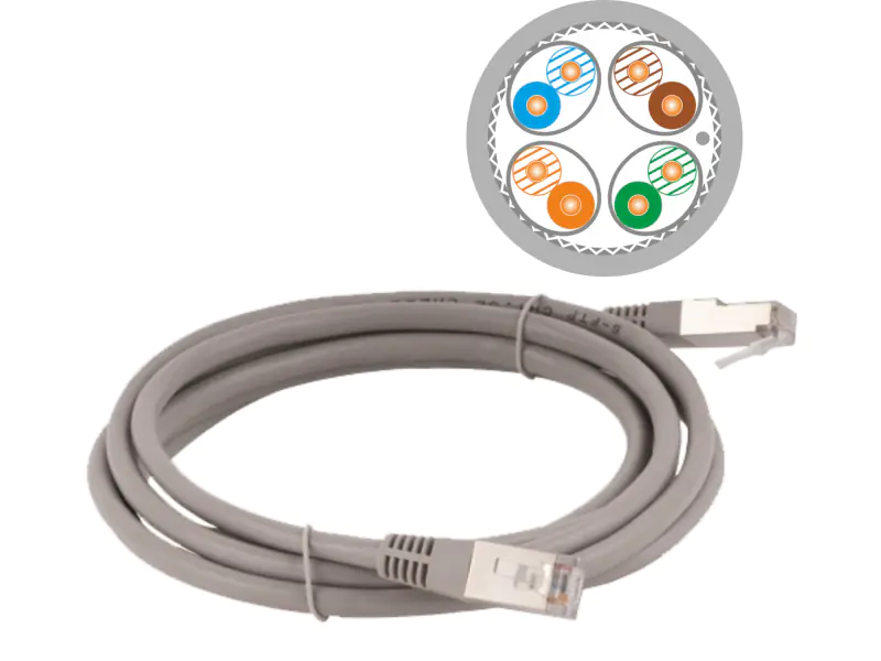 ⁨Patch-cord S/FTP kat.6A LSOH 0.5m szary ALANTEC - ALANTEC⁩ w sklepie Wasserman.eu