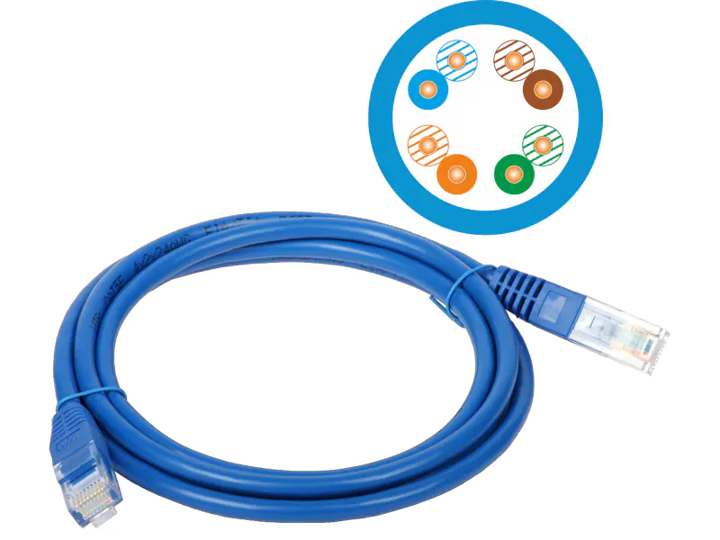 ⁨Patch-cord U/UTP kat.5e PVC 1.0m niebieski ALANTEC⁩ w sklepie Wasserman.eu