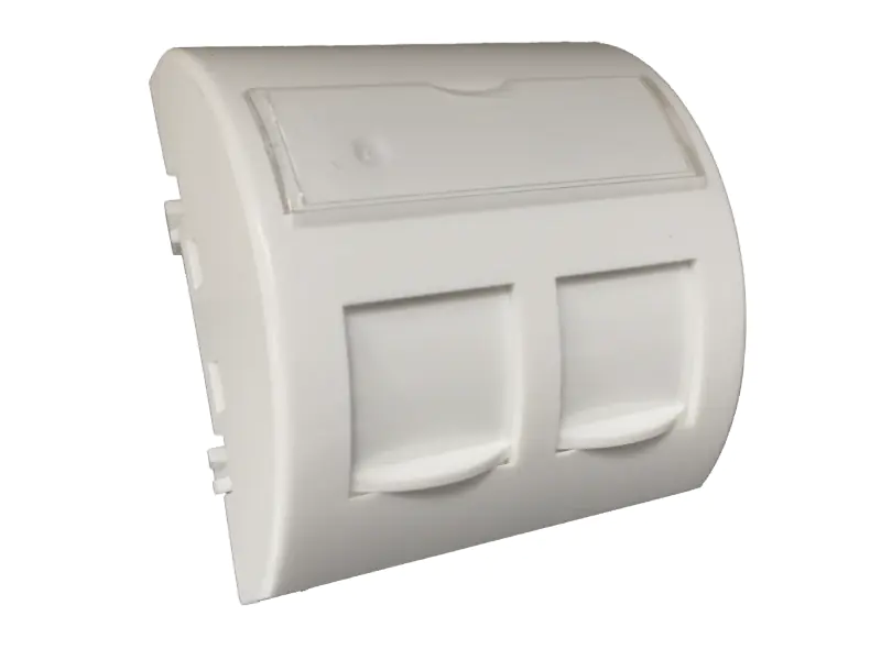 ⁨Adapter 45x45 2xRJ45 with dust flaps (convex rounded) ALANTEC - ALANTEC⁩ at Wasserman.eu