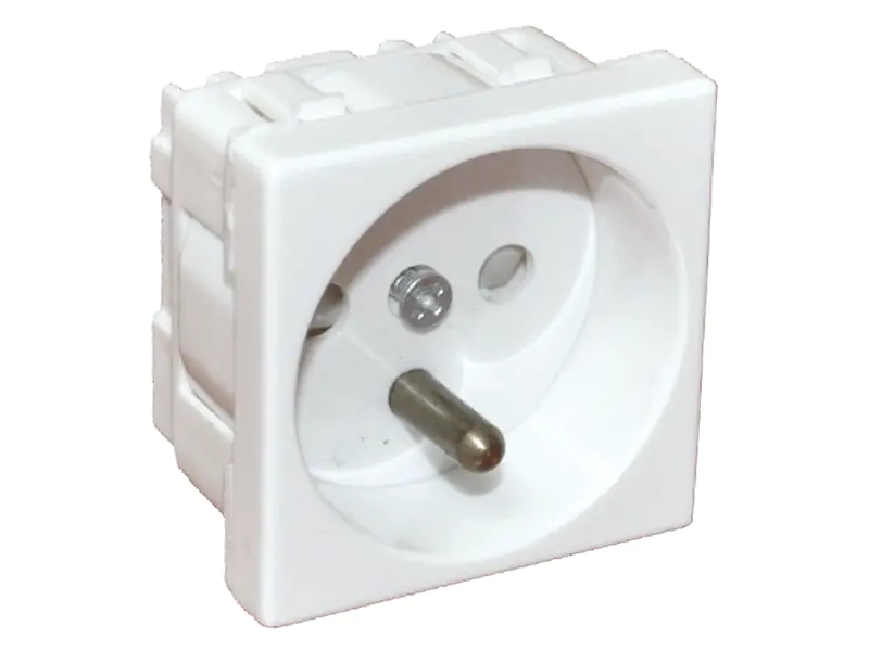 ⁨Electrical socket 45x45, white - 2P+Z ALANTEC - ALANTEC⁩ at Wasserman.eu