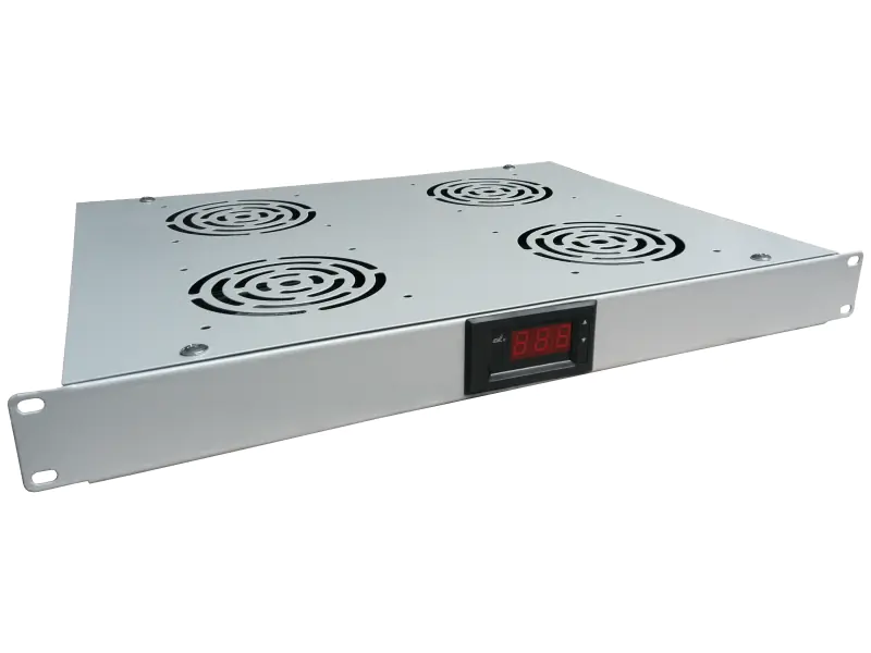 ⁨Ventilation panel 19" 1U, 4 fans, thermostat, grey ALANTEC - ALANTEC⁩ at Wasserman.eu