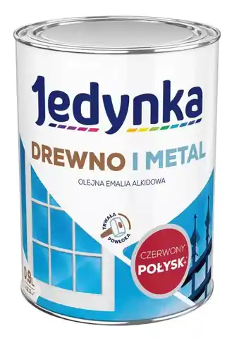 ⁨ALKYD ENAMEL FOR WOOD AND METAL RED LIGHT 0,9L⁩ at Wasserman.eu