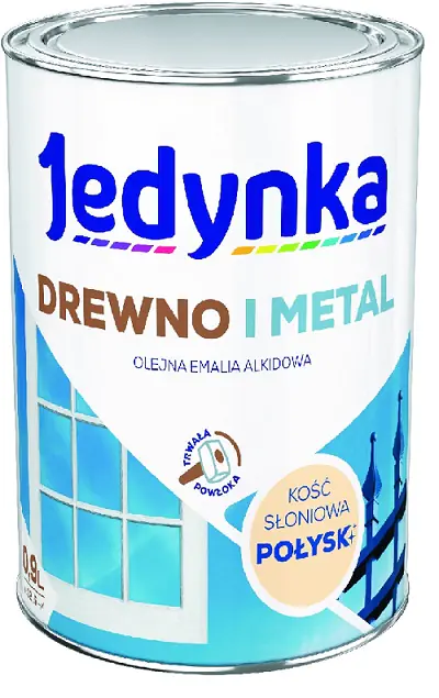 ⁨EMALIA ALKIDOWA DO DREWNA I METALU KOŚĆ SŁONIOWA 0,9L⁩ w sklepie Wasserman.eu