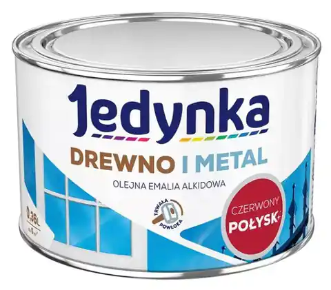 ⁨ALKYD ENAMEL FOR WOOD AND METAL RED BRIGHT 0,36L⁩ at Wasserman.eu