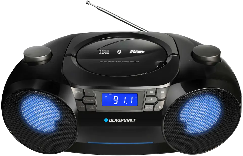 ⁨BLAUPUNKT BB31LED Boombox Blaupunkt BB31LED FM CD MP3 USB AUX SD Clock Alarm⁩ at Wasserman.eu