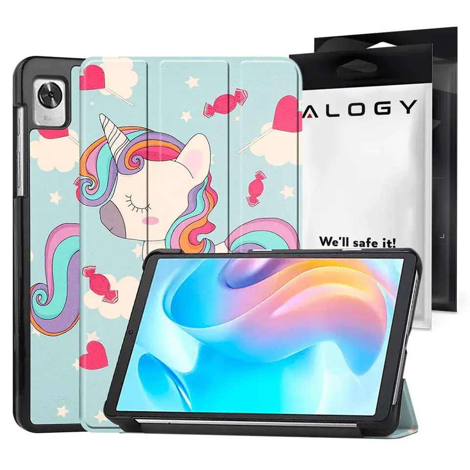 ⁨Etui z klapką obudowa Alogy Book Cover do Realme Pad Mini 8.7 Jednorożec⁩ w sklepie Wasserman.eu