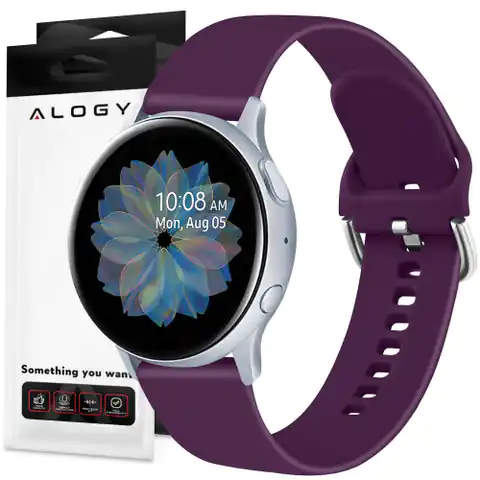 ⁨Alogy Strap universal strap with buckle for 20mm Purple smartwatch⁩ at Wasserman.eu