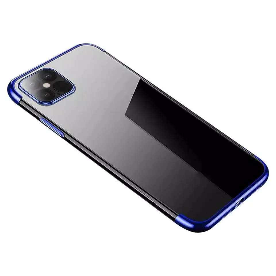 ⁨Clear Color case żelowy pokrowiec etui z metaliczną ramką iPhone 13 mini niebieski⁩ w sklepie Wasserman.eu