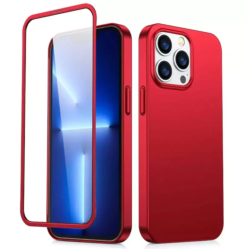 ⁨Joyroom 360 Full Case for iPhone 13 Pro Max Case for Back & Front + Tempered Glass Red (JR-BP928 red)⁩ at Wasserman.eu