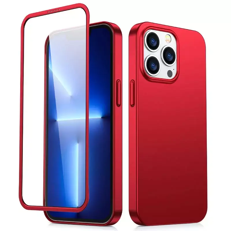 ⁨Joyroom 360 Full Case for iPhone 13 Pro Cover Back & Front + Tempered Glass Red (JR-BP935 red)⁩ at Wasserman.eu