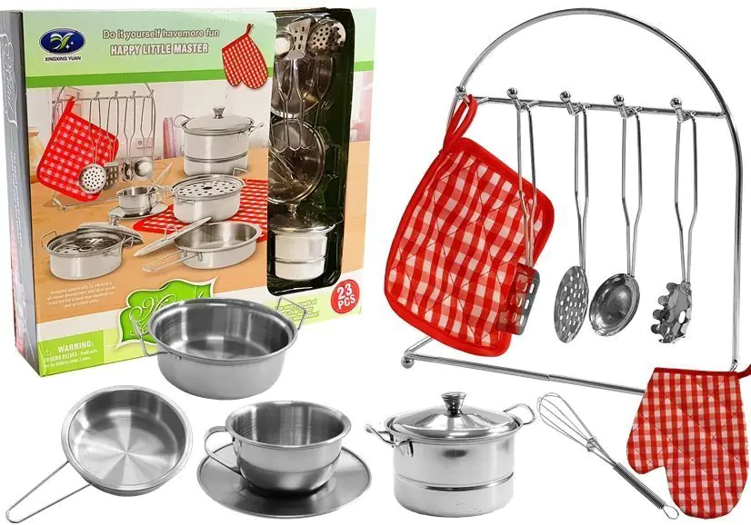 ⁨Set of stainless steel pots for children 23 pieces⁩ at Wasserman.eu