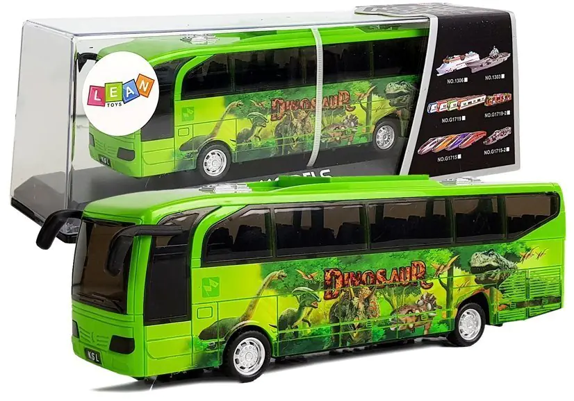 ⁨Jurassic Park Bus Dinosaurs Green with Tension Sound of Light⁩ at Wasserman.eu