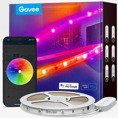 ⁨Govee RGBIC Wi-Fi + Bluetooth LED Strip Lights With Protective Coating Smart strip light White Wi-Fi/Bluetooth⁩ at Wasserman.eu
