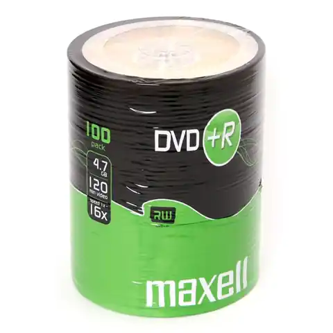 ⁨MAXELL DVD+R 4,7GB 16X SP*100 275737.30.TW⁩ w sklepie Wasserman.eu
