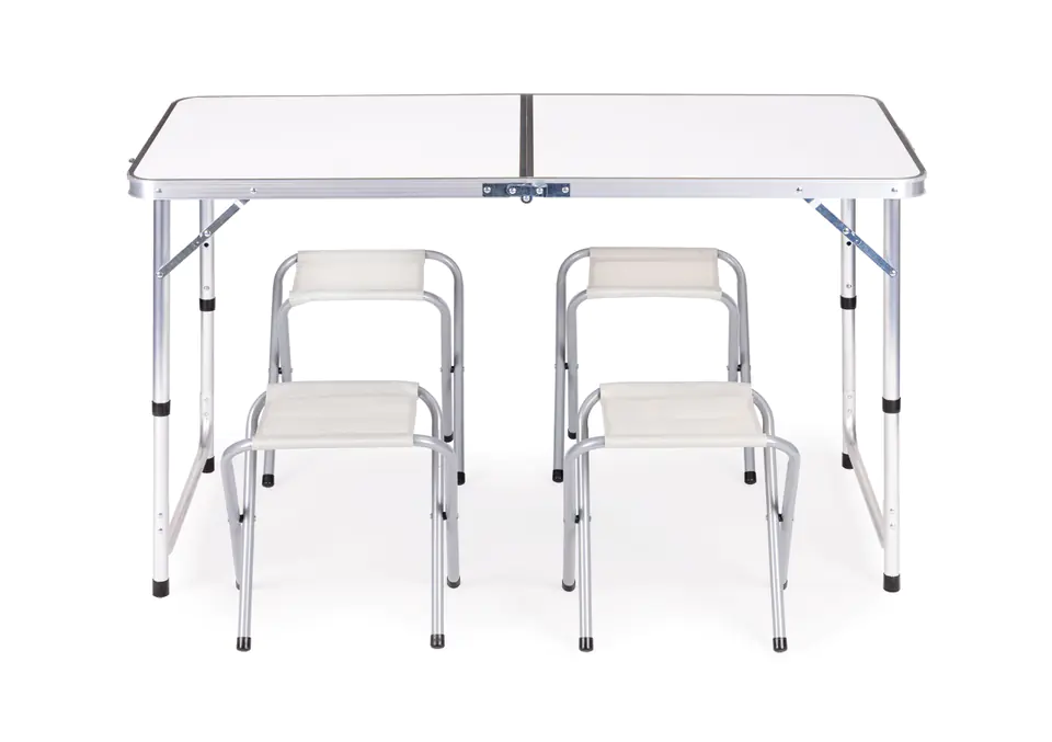 ⁨Tourist table folding table set of 4 chairs White⁩ at Wasserman.eu