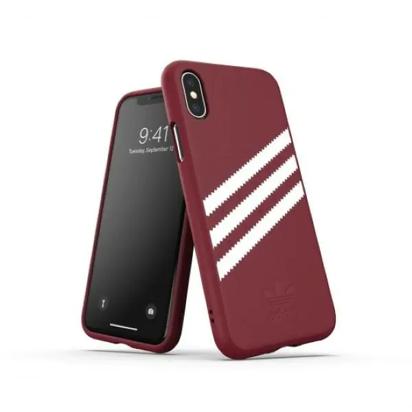 ⁨Adidas OR Moulded PU Suede iPhone X/XS burgundowy/collegiate burgundy 33282⁩ w sklepie Wasserman.eu