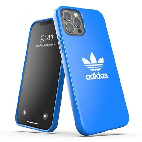 ⁨Adidas OR SnapCase Trefoil iPhone 12/12 Pro niebieski/bluebird 42289⁩ w sklepie Wasserman.eu