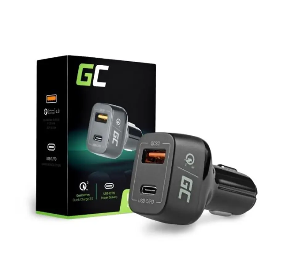 Car Charger USB-C PD 42W, USB QC 3.0 at Wasserman.eu