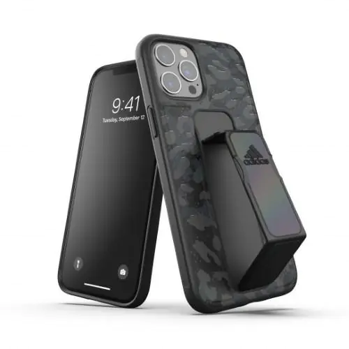 ⁨Adidas SP Grip Case Leopard iPhone 12 Pro Max czarno-szary/black-grey 43718⁩ w sklepie Wasserman.eu