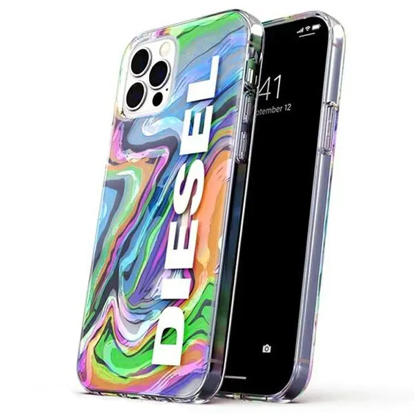 ⁨Diesel Clear Case Digital Holographic AOP iPhone 12/12 Pro holograficzny-biały/holographic-white 44315⁩ w sklepie Wasserman.eu