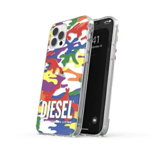 ⁨Diesel Clear Case Pride Camo AOP iPhone 12 Pro Max multikolor/colorful 44333⁩ w sklepie Wasserman.eu