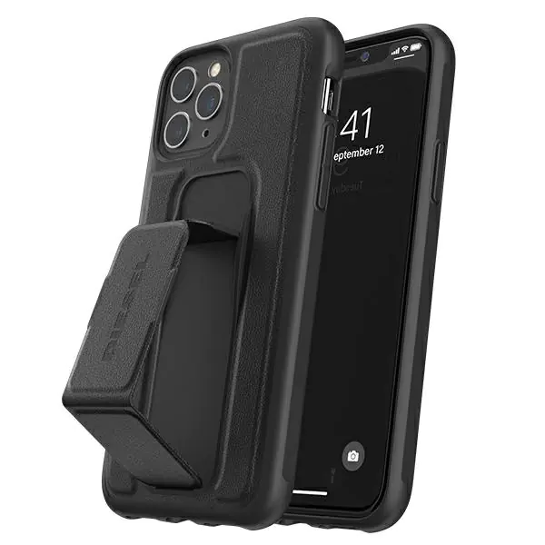 ⁨Diesel Grip Case Leather Look iPhone 12/12 Pro black/black 42534⁩ at Wasserman.eu