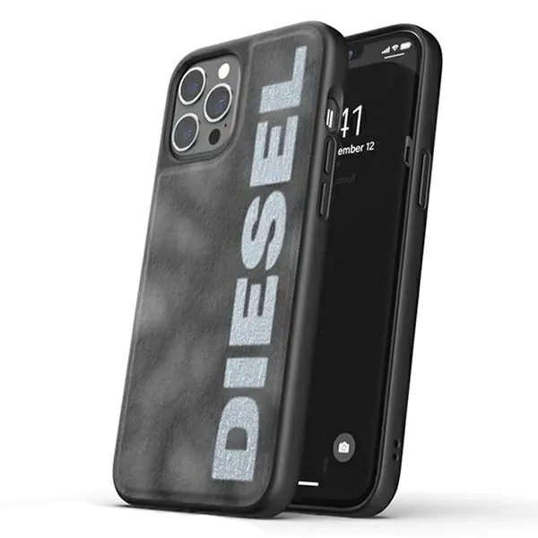 ⁨Diesel Moulded Case Bleached Denim iPhone 12/12 Pro szaro-biały/grey-white 44297⁩ w sklepie Wasserman.eu