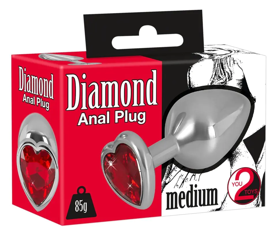 Korek analny aluminiowy Diamond Serce 8,2 cm w sklepie Wasserman.eu