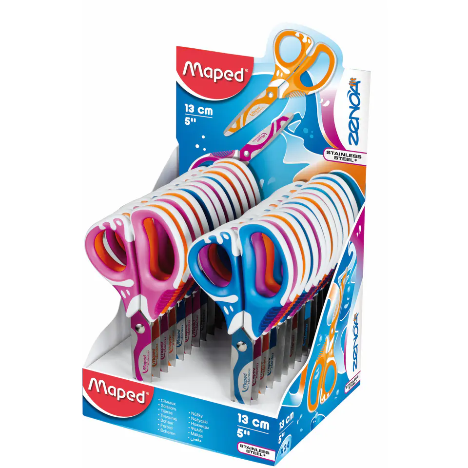 ⁨School scissors ZENOA FIT asymmetrical 13cm MAPED 670112⁩ at Wasserman.eu