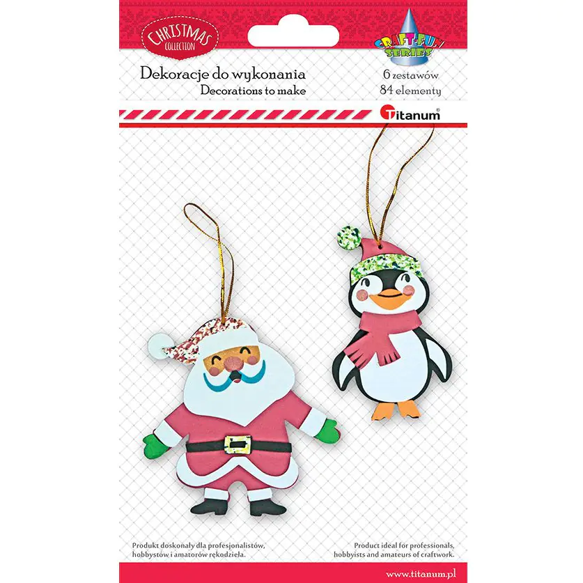⁨Decoration foam pendants for folding Santa Claus (3) penguin (3) 439854 TITANUM⁩ at Wasserman.eu