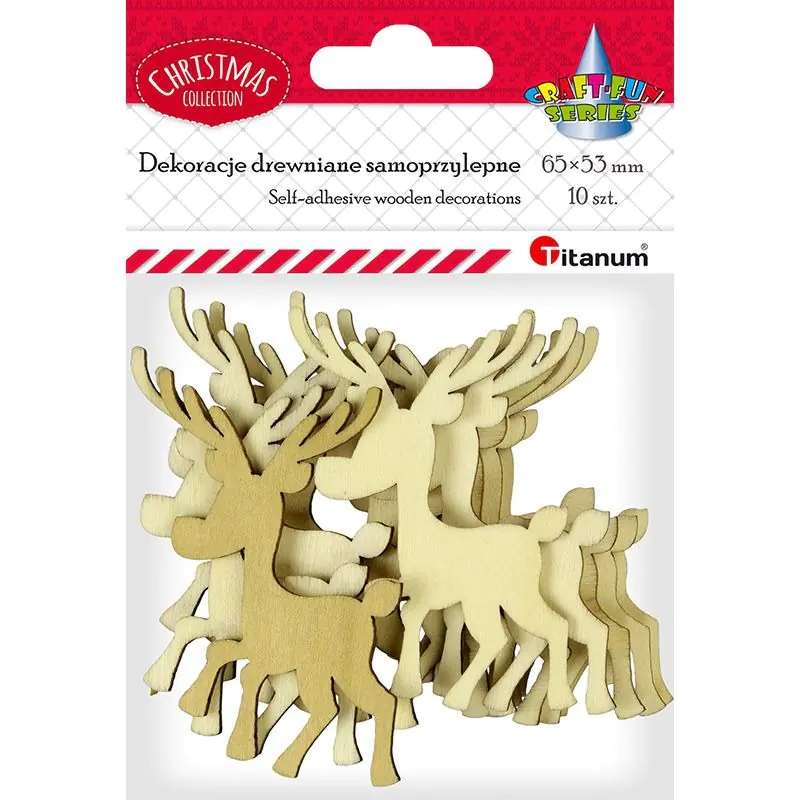 ⁨Wooden reindeer (10 pcs) 383646 TITANUM⁩ at Wasserman.eu