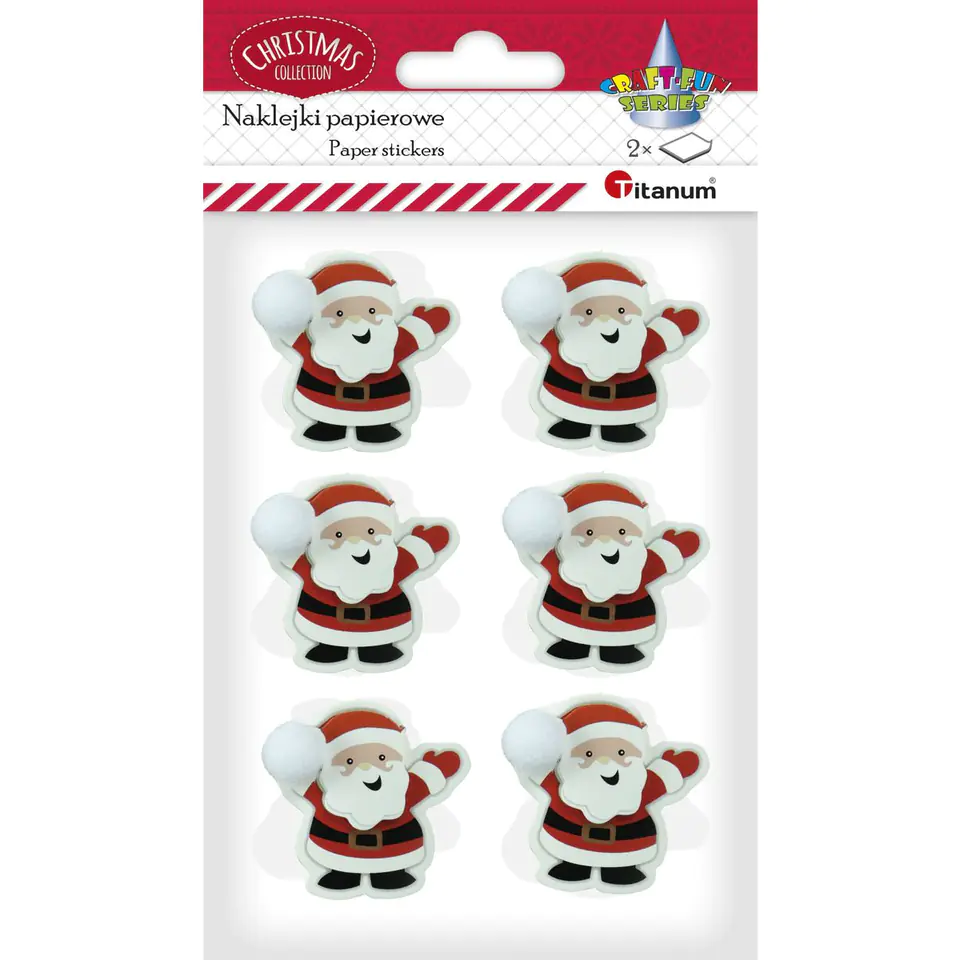 ⁨Christmas stickers Santa Claus with pompom 3D TITANUM 414338⁩ at Wasserman.eu